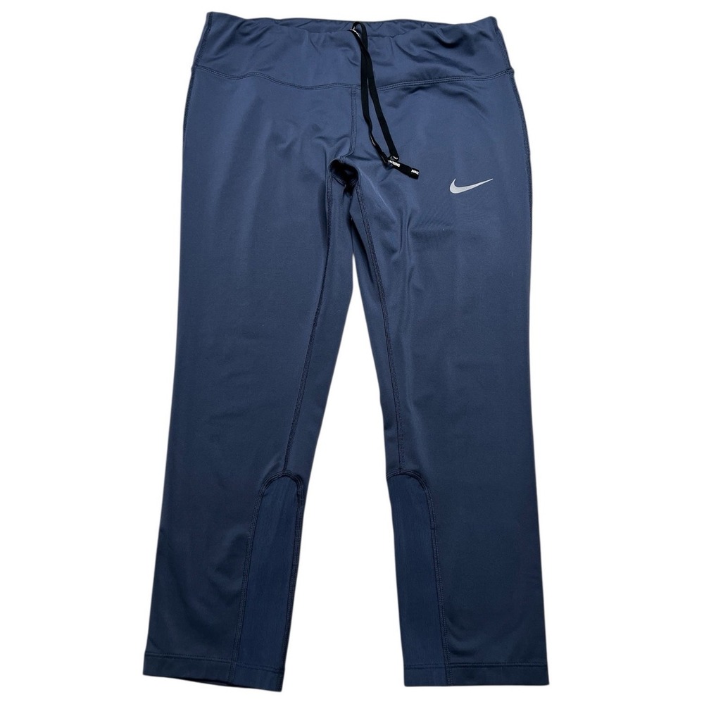 Nike Capri Leggings Women L Blue‎ 938602-471 Dri-FIT Running Training Pants